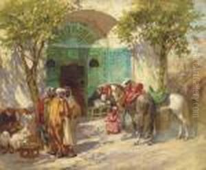 Outside The Mosque by Frederick Arthur Bridgman