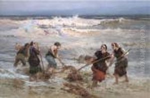 The Seaweed Gatherers by Frederick Arthur Bridgman