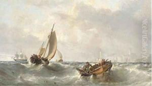 Fishermen off the harbour mouth at Margate by Edwin Hayes