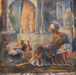 Orientalist Scene by Frederick Arthur Bridgman