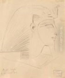 Head Of A Pharaoh by Frederick Arthur Bridgman