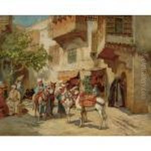 Marketplace In North Africa by Frederick Arthur Bridgman