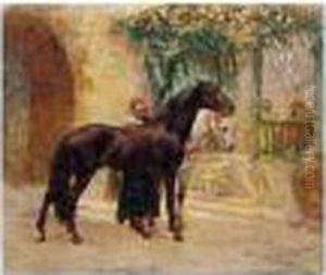 Barbary Horses At Cairo by Frederick Arthur Bridgman