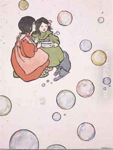 Blowing Bubbles illustrated childrens book by Florence Harrison
