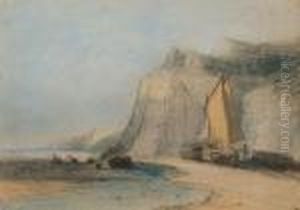 Figures And Boats Before Cromer Cliffs