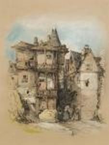 Old Houses In A French Town by Henry Bright