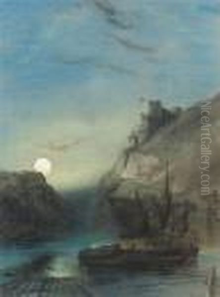 Moon Rising Over The Rhine - view 1