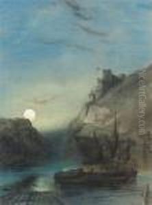 Moon Rising Over The Rhine by Henry Bright