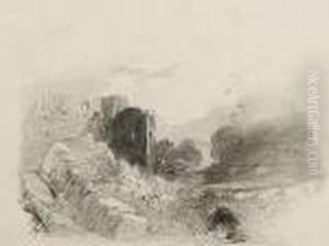 Castle Ruins In A Landscape by Henry Bright