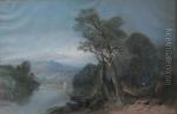 Lake Landscape With Distant Mountains - view 1