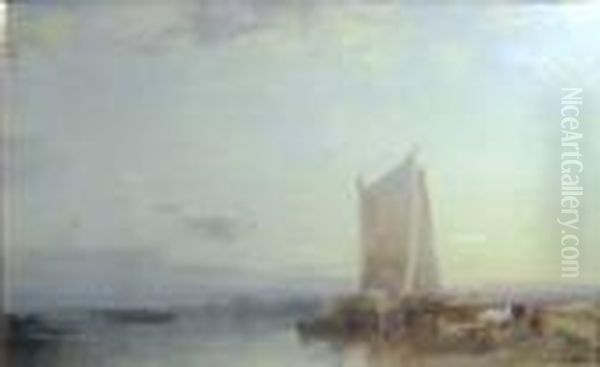 Seaview With Boats And Cattle On The Shore - view 1