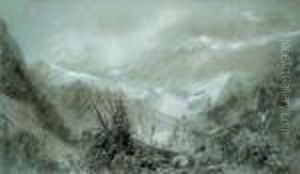 Study For Of An Alpine View by Henry Bright