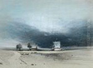 Stormy Landscape With Windmill by Henry Bright