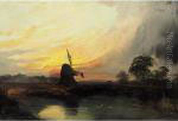 Windmill At Sunset - view 1