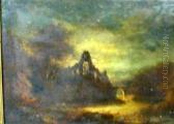 Castle Ruins By Moonlight - view 1
