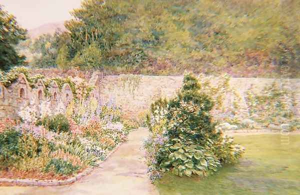 The Garden at Undermount Bonchurch Isle of Wight with St Boniface in the distance - view 1