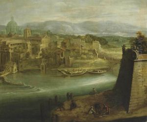 A View Of A Harbour With Figures On A Shore, St. Peter's