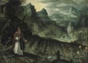 An Extensive Landscape With Saint Anthony Abbot Before His Field Ofcrops