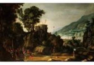 Fantasielandschaft Mit Darstellung Der Geschichte Des Wilhelm Tell by Paul Bril