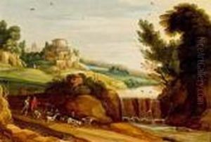 Flusslandschaft Mit Wasserfall