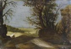 Paesaggio Boscoso Con Cavaliere by Paul Bril