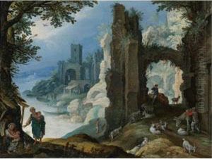 Figures In A Landscape With Ruins Figures In A Landscape With Ruins