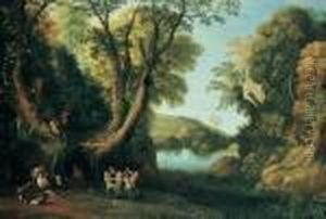 Waldlandschaft Mit Faunen. by Paul Bril