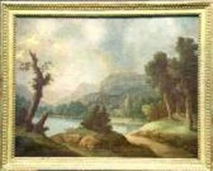 Landscape With Figures By A Lake by Paul Bril