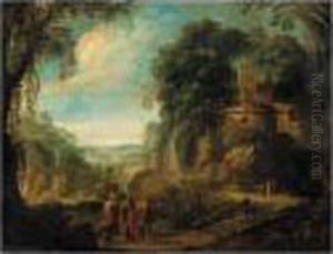 Landscape With Christ On The Road To Emmaus by Paul Bril