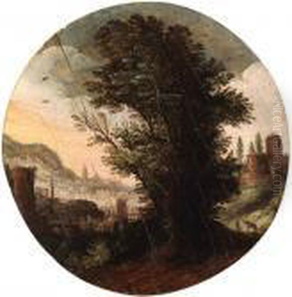 A Wooded Landscape With An Imaginary Classical City Beyond - view 1
