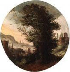 A Wooded Landscape With An Imaginary Classical City Beyond