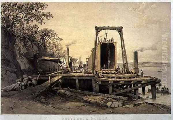 Britannia Bridge Platform and Construction of Tubes - view 1