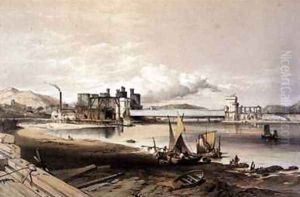 Conway Bridge Construction of Second Tube by George Hawkins