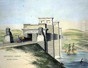 Britannia Bridge Anglesey Entrance by George Hawkins