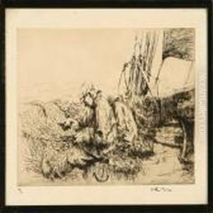 Mending The Trawl by Arthur John Trevor Briscoe