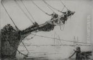 The Roaring Fortiesoyster Grounds The Bowsprit Vessels At Sea Four by Arthur John Trevor Briscoe