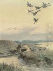 Duck Flighting by Arthur John Trevor Briscoe