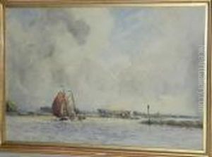 Sailing Barges In A Stiff Breeze