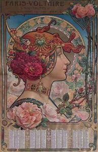 Calendar for 1901 for the Paris Voltaire shop Paris