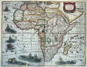 Map of Africa from Nova Tabula Africae by Henricus Hondius