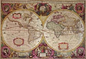 A New Land and Water Map of the Entire Earth by Henricus Hondius