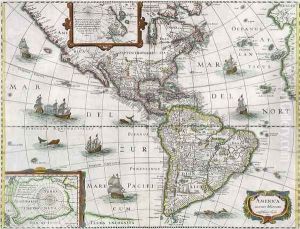 Map of the Americas by Henricus Hondius
