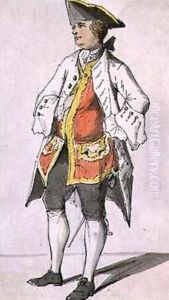 A gentleman in a tricorn hat from an album of figure studies