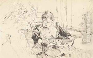 A baby in a high chair by James Watterston Herald