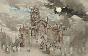 A procession at St Giles, Edinburgh by James Watterston Herald