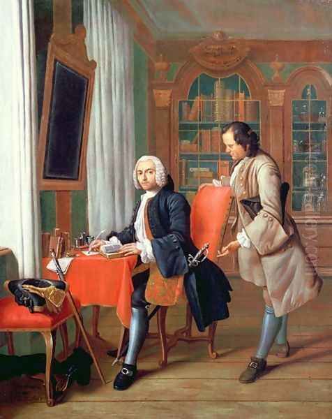 Two Gentlemen in a Library - view 1