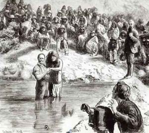 A Baptism of North American Indians Mormons Posing as Apostles of Christ by Sydney Prior Hall