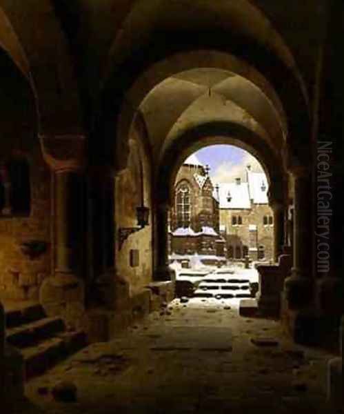The Monastery Gate in Winter - view 1