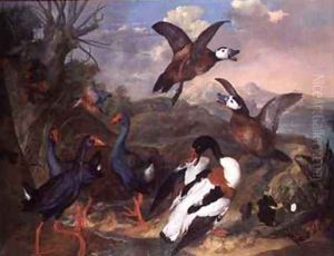 Birds in a Landscape by Carl Wilhelm de Hamilton