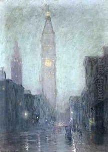 Madison Avenue at Twilight by Lowell Birge Harrison